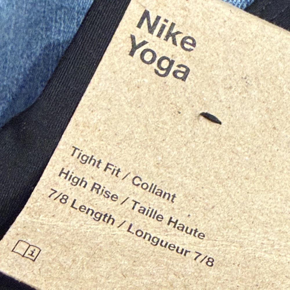 Nike Yoga High Rise 7/8 Length Black Leggings Small - Picture 4 of 4